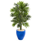 Árbol De Palma Areca Artificial De 4 Pies Maceta Azul ...