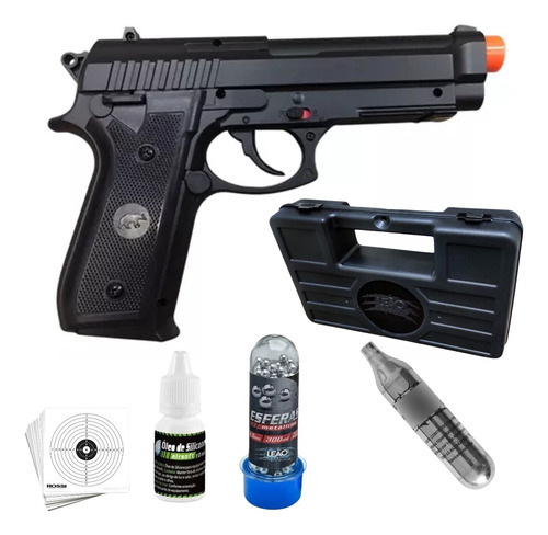 Pistola Arma De Pressão Airgun Co2 Pt92 Full Metal 4.5mm Qgk