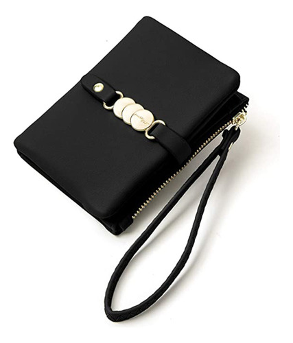 Cartera Pequeña For Mujer, De Piel Sintética, Plegable, Con