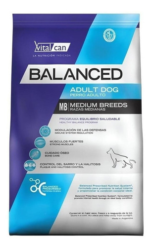 Alimento Vitalcan Balanced Adult Dog Para Perro Adulto De Raza Mediana Sabor Mix En Bolsa De 12 kg