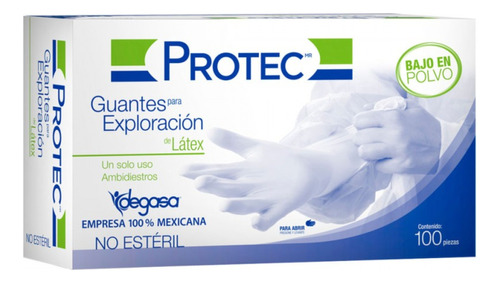 Guantes De Látex Desechables Protec C/100 Pz Pack C/10 Cj.