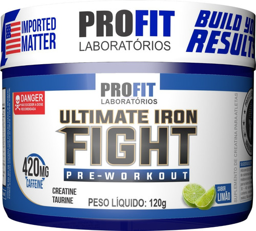 Pré Treino Ultimate Iron Fight 120g - Profit Labs Sabor Limão