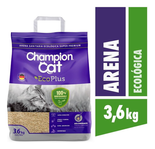 Arena Sanitaria Champion Cat Eco Plus 3.6 Kg X 3.6kg De Peso Neto