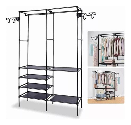 Closet Organizador 2 Espacios Zapatero Perchero Multifunción