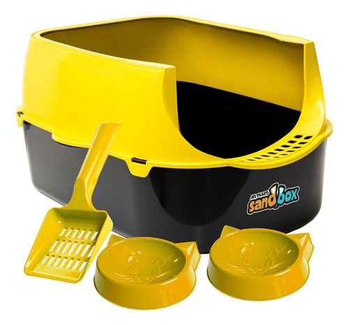 Caixa De Areia Furba Banheiro Sanitário Para Gatos Sandbox Cor Amarelo