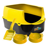 Caixa De Areia Furba Banheiro Sanitário Para Gatos Sandbox Cor Amarelo