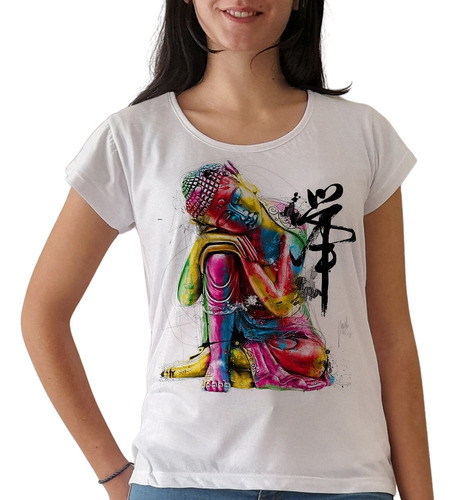 Remera Buda Yoga Meditacion 2 Mujer Purple Chick