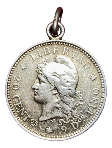 Dije Moneda De Plata 0.900 Argentina 1882 Excelente Estado