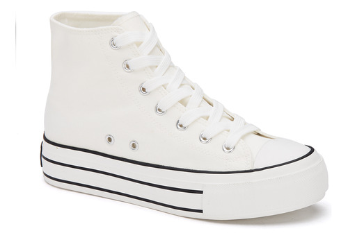 Tenis  Andrea Con Plataforma High Top Para Dama Blanco