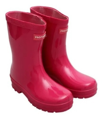 Bota De Lluvia Impermeable Niña Fucsia Proforce