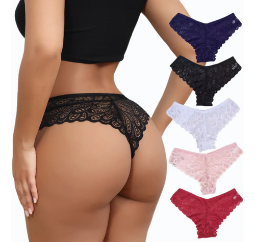 Tanga Corte De Encaje De Mujer Sexy Bragas De 5 Piezas | MercadoLibre