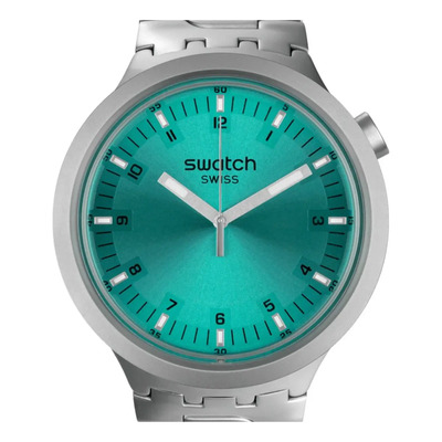Reloj Swatch Aqua Shimmer Sb07s100g Plateado Gris Turquesa