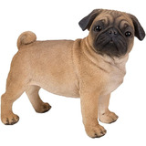 Realista Tamaño Natural Pug Estatua Escultura Detallada Ojos