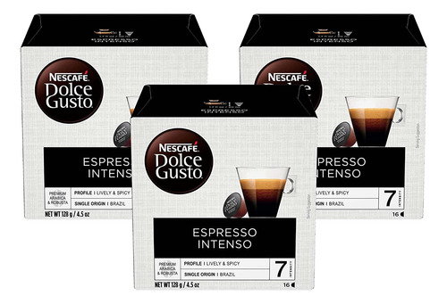 3 Cajas X16 Capsulas Nescafe Dolce Gusto Espresso Intenso