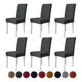 6 Fundas Elástica Cubre Silla Comedor Strech Ajustable Color Color Oxford