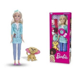 Barbie Veterinária Large Doll 12 Frases Acessórios Mini Pet