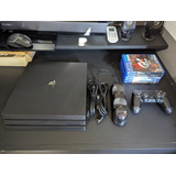 Playstation 4 Slim 1tb, 4k + 1  Controle + Carregador + 5 Jogos