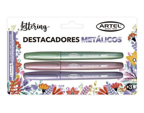 Bl. Destacador Artel Glitter/metalico X3