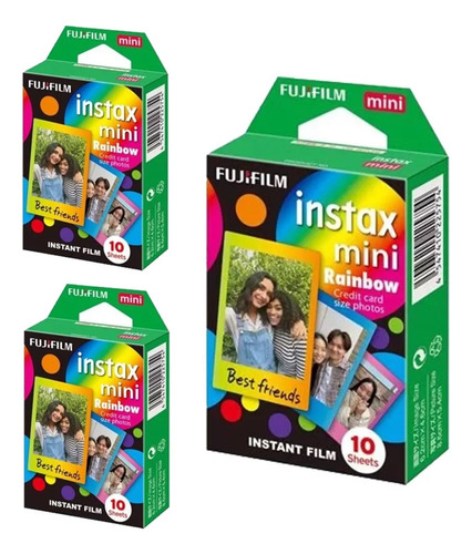 Instax Mini Instant Film 30 Photos Borda Rainbow Fujifilm