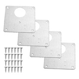 4 Pcs Placa De Reparacion Bisagra Mueble Tornillos Puerta