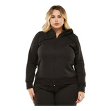 Blusa De Moletom Capuz E Zíper P Frio Inverno Moda Plus Size