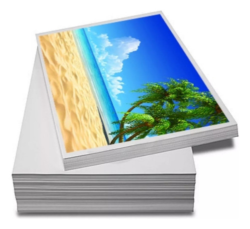 100 Folhas Papel Foto Glossy Adesivo À Prova D'água A4 135g Cor Branco