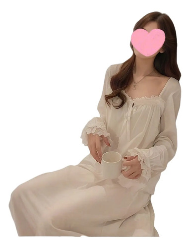 Camisón De Primavera De Seda De Manga Larga De Talla