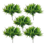 Kit Com 5 Buquê De Mini Samambaia Jardim Vertical Artificial