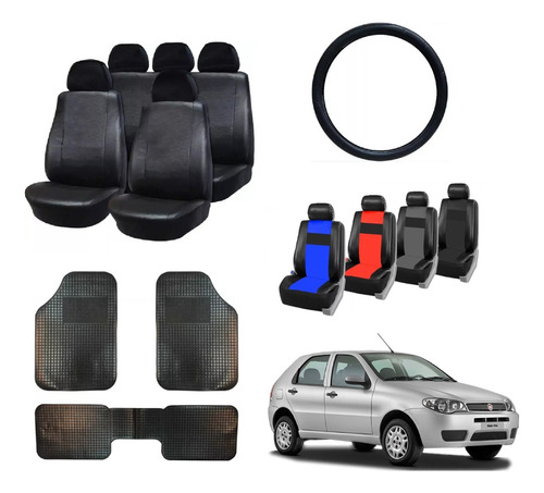 Fundas Cubre Asiento Fiat Palio + Alfombra 3 P + C/ Volante