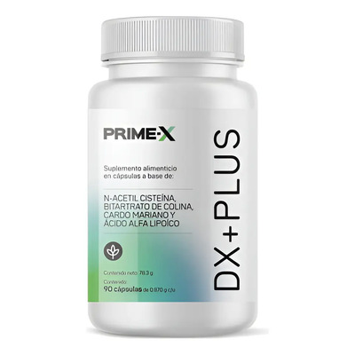 Protector Hepático Dx Plus Primet 90 Cáp con Liver Cleanse N-Acetil Cisteína, Bitartrato de Colina, Silimarina, Cardo Mariano, Ácido Alfa Lipoico Detox salud hepática | Envío gratis