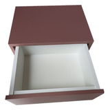 1 Mesa De Cabeceira C/ 2 Gavetas 100% Mdf Montado Rosa 40cm