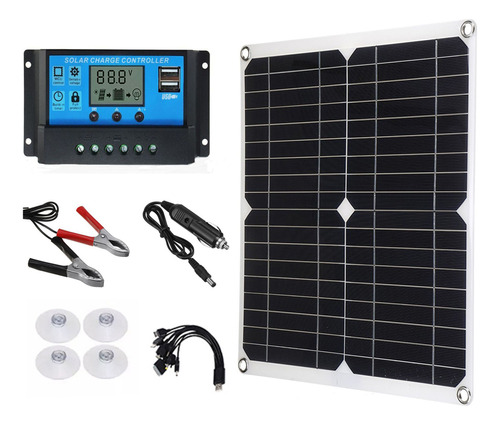 Kit De Panel Solar Monocristalino De 18v Y 25w Con Usb Dual