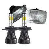 Carcasa De Faros Cuadrados De 7 Pulgadas + 9003/h4 Led Faros