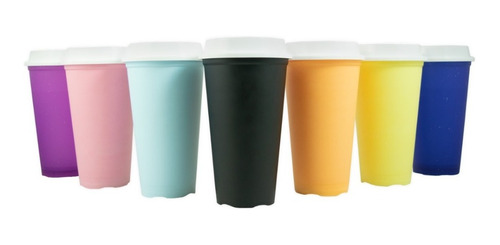 Vaso Cafetero Plastico Tapa 475ml 24 Piezas Tipo Starbucks