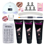 Kit Polygel Poligel Alongamento Unhas Completo + Cabine Lixa