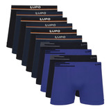 Kit 10 Cueca Boxer Lupo Sem Costura Microfibra Masculino Box