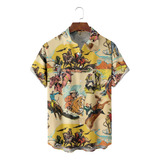 Camisa Hawaiana Unisex Con Ilustración De Caballo, Camisa De