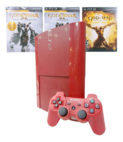 Sony Playstation 3 Super Slim Vermelho 500gb God Of War