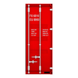 Adesivo Decorativo Porta Container Vermelho