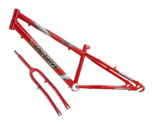 Quadro Em Aço Carbono Ultra Bike Aro 24 Com Garfo Rebaixado Cor Vermelho Ferrari