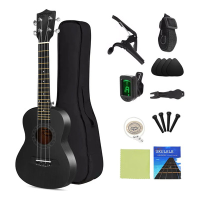 Ukelele De Concierto Acustico Caoba Para Principiantes Elección De Regalo,focomylord Kit De Ukelele De 23 Pulgadas Con Bolsa Correa Cuerda De Nylon Afinador Púas Paño 16 Accesorio,negro | Meses sin interés