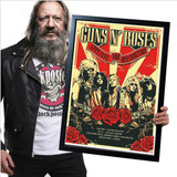 Poster Quadro Com Moldura Guns'n Roses 49 A2 60x42cm
