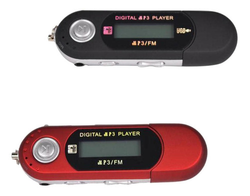 2 Peças 4g Usb Mp3 Music Video Player Digital Gravação