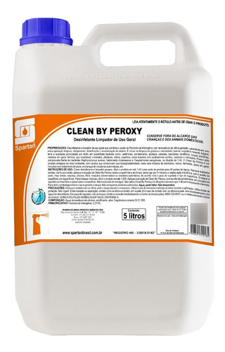 Desinfetante Bactericida Clean By Peroxy  5 Litros Spartan