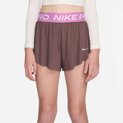 Nike Pro Shorts Cafés Dri-fit Para Niñas Talla Grande