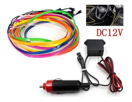 Wire Hilo 2m Luminoso Luz Neon Cable Ceja Led Coche Moto 12v