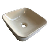  Baño Ovalin Lavabo Porcelana Color Marfil Beig 32x32cm 