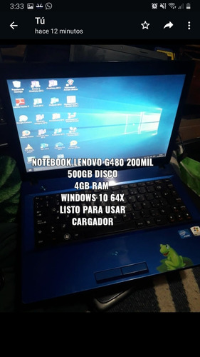 Notebook Lenovo G480, 4gb Y 500gb Disco