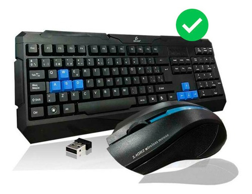 Kit Teclado Y Mouse Inalámbrico En Español Compatible