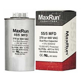 Maxrun 555 Mfd Uf 370 O 440 Voltios Vca Condensador Redondo 